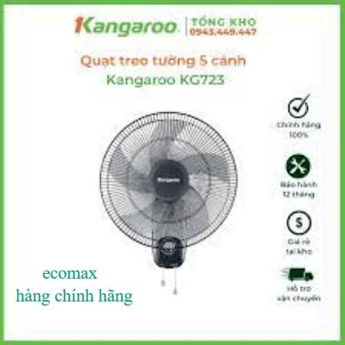 Quạt kangaroo- quạt treo tường kg723 kangaroo - quạt treo tường kangaroo-hàng chính hãng