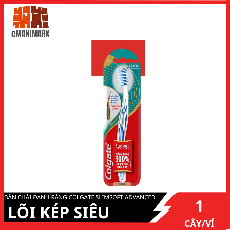 [HCM ship 2h] Bàn chải đánh răng Colgate Slimsoft Advanced lõi kép siêu mềm mảnh (Màu ngẫu nhiên)