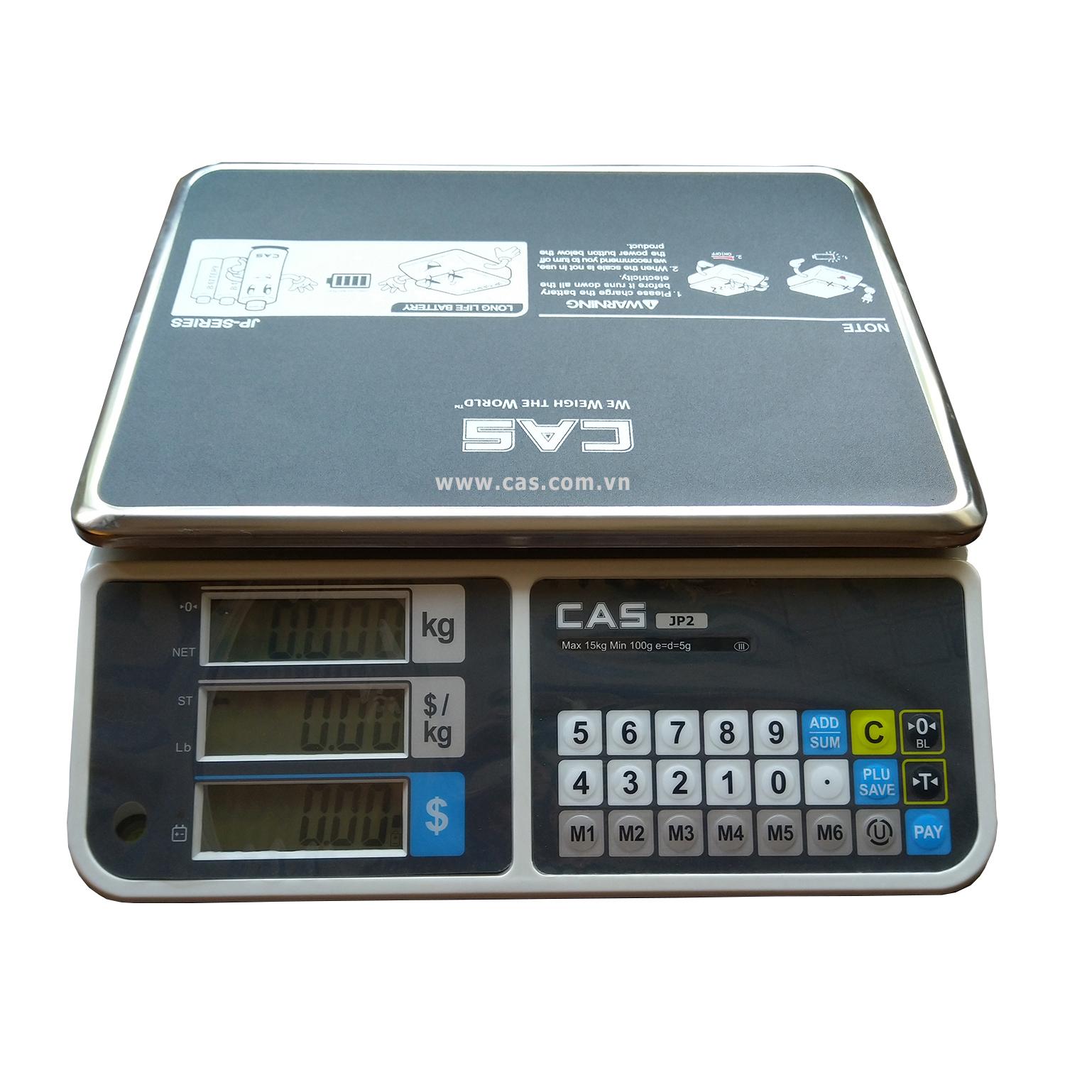 Cân điện tử cas jp2 lcd 15kg