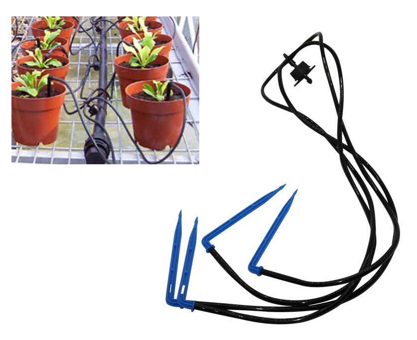 10 Bộ tưới nhỏ giọt bù áp 4 que cắm gốc kết nối ống LDPE