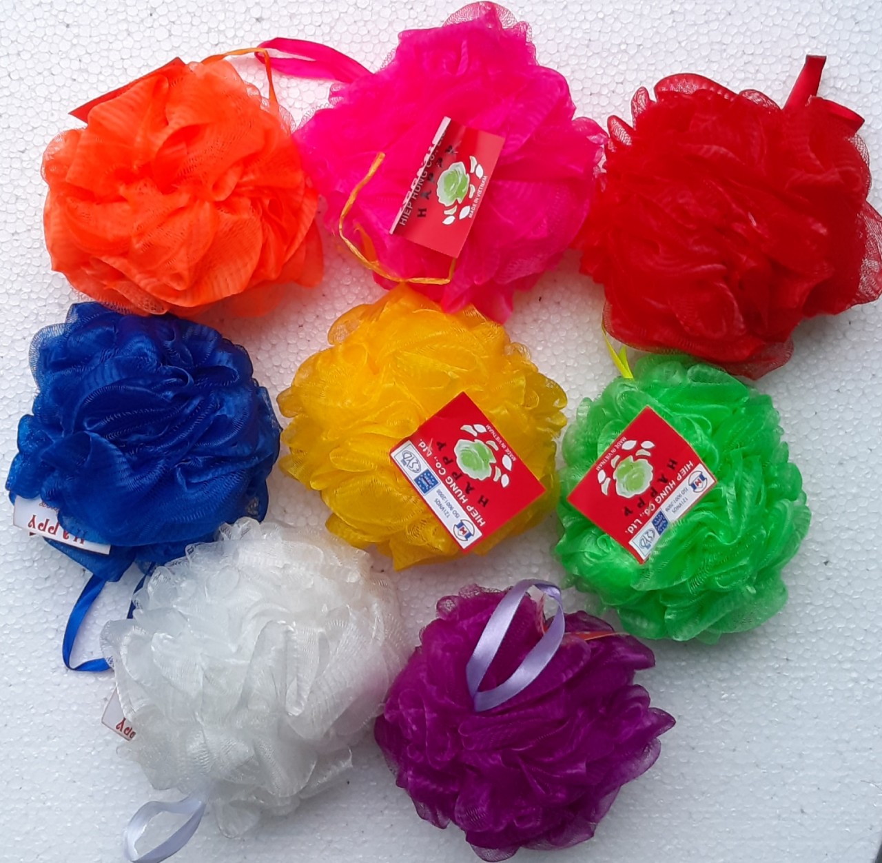 Bông Tắm Happy Cao Cấp mềm mịn tạo bọt Mẫu Tròn nhiều màu ( SHOP GIAO MÀU NGẪU NHIÊN THEO HÌNH)