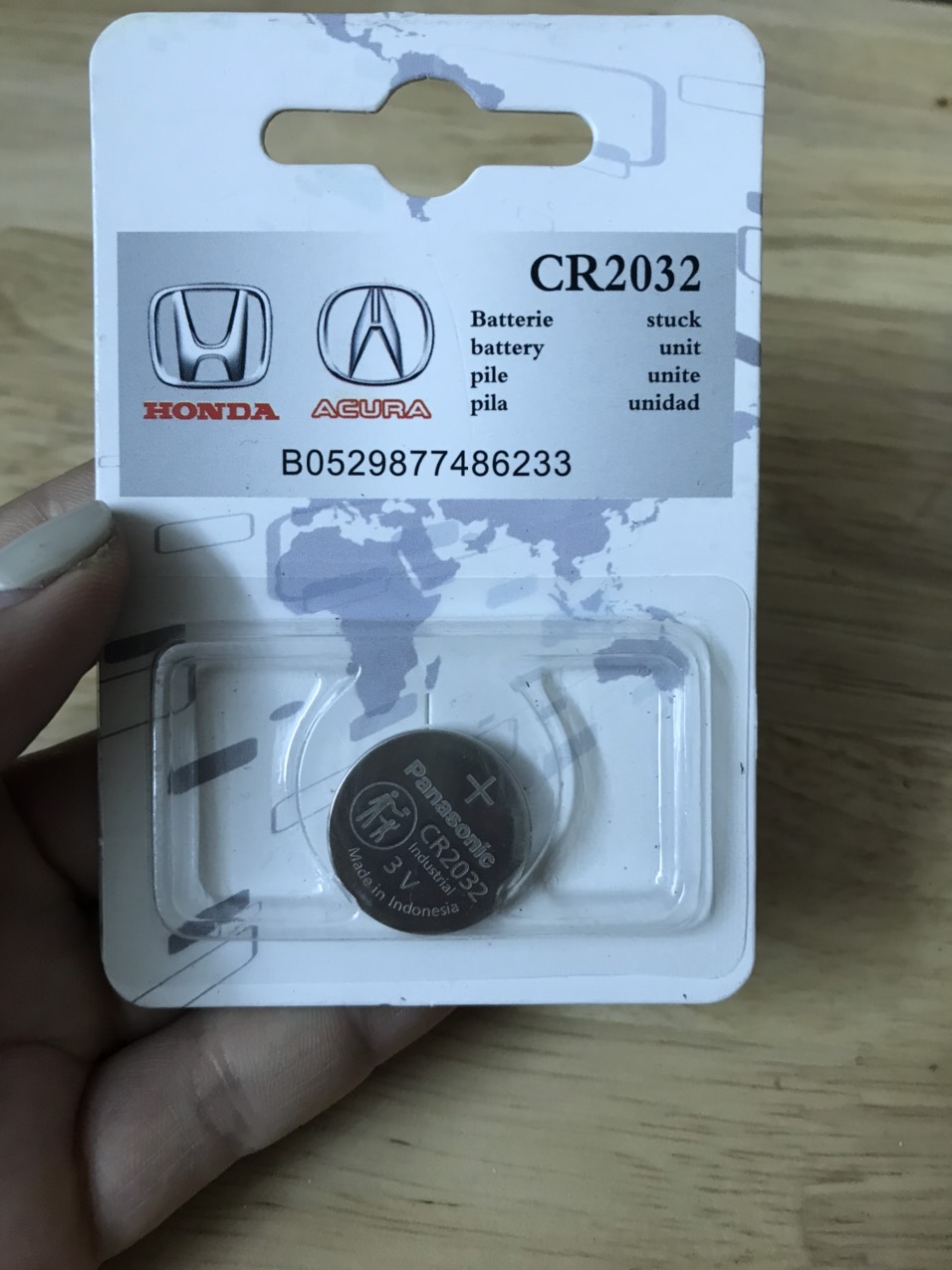 Pin chìa khóa ô tô Honda, Acura chính hãng 3V Panasonic CR2032