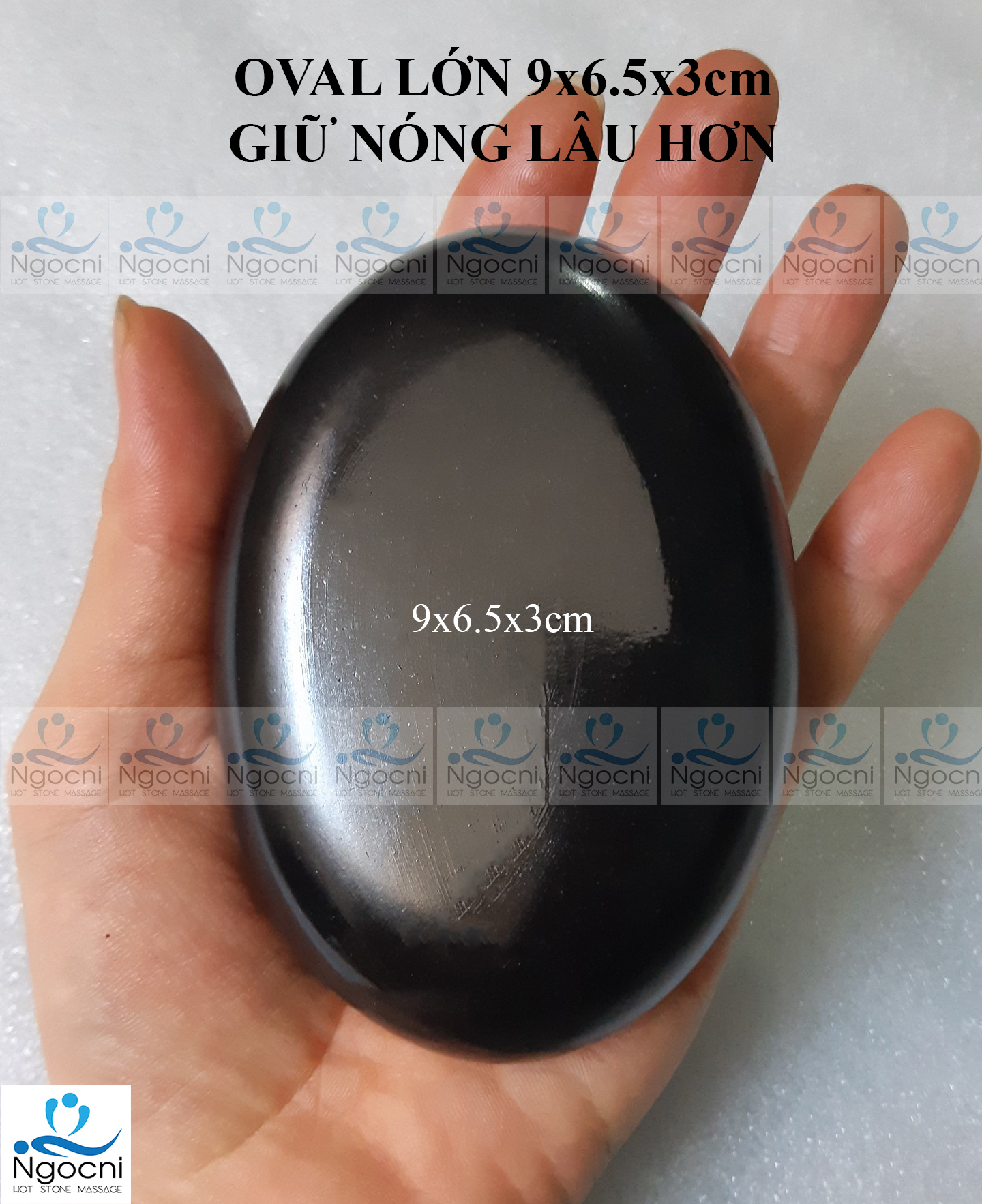 Combo 14 vien Oval lớn 9x6,5x3cm giữ nóng lâu chất lượng đá nóng massage spa