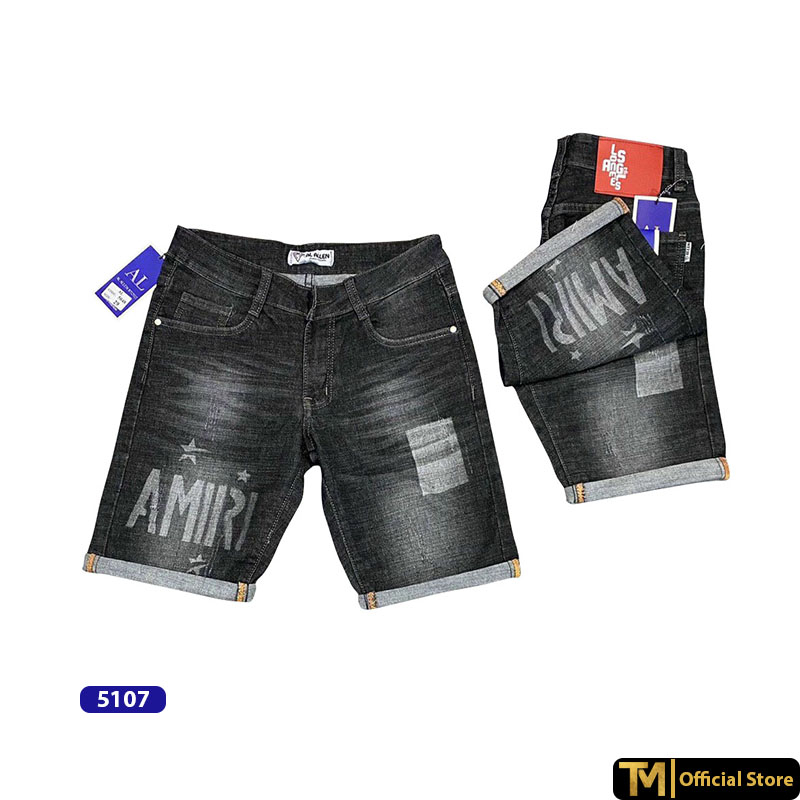 [HCM]Quần short jean nam in họa tiết Amiri vải Jean co giãn mềm mịn MS5107 - TMSTORE