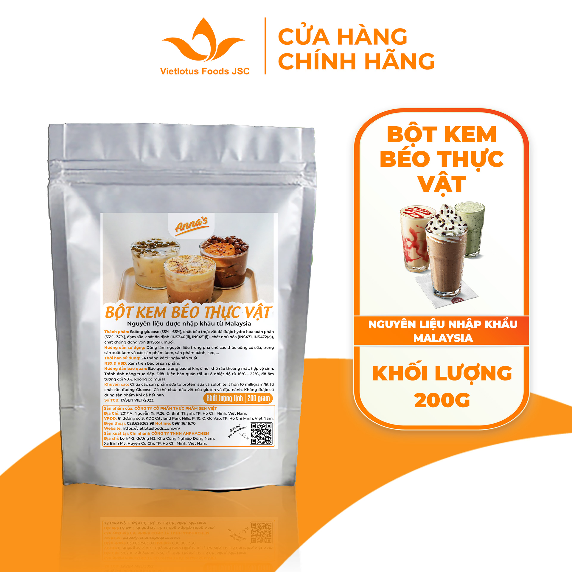 Bột kem béo thực vật Non-Dairy Creamer - Nguyên liệu nhập khẩu Malaysia