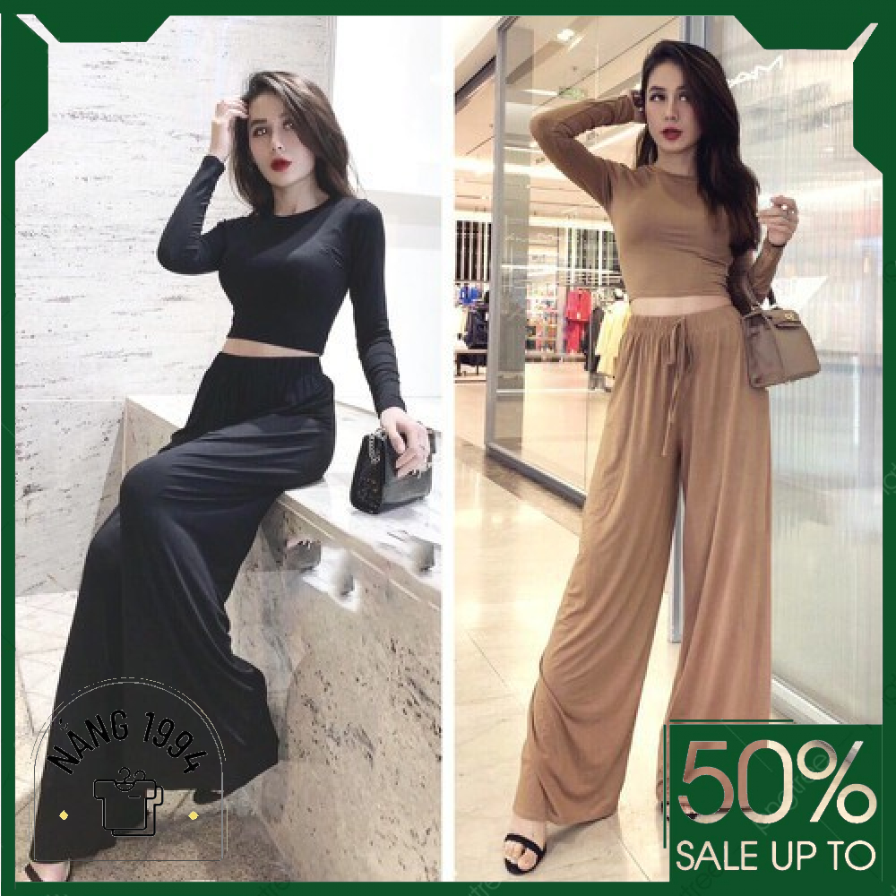 Quần ống rộng len tăm hot hit