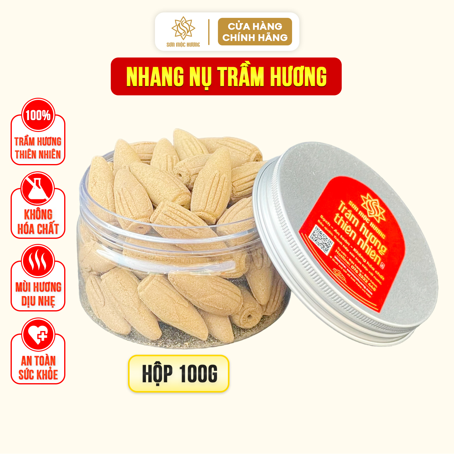 Nhang trầm hương nụ sen thơm đốt xông nhà tẩy uế đồ thờ cúng phong thủy Sơn Mộc Hương may mắn tài lộc cho gia chủ