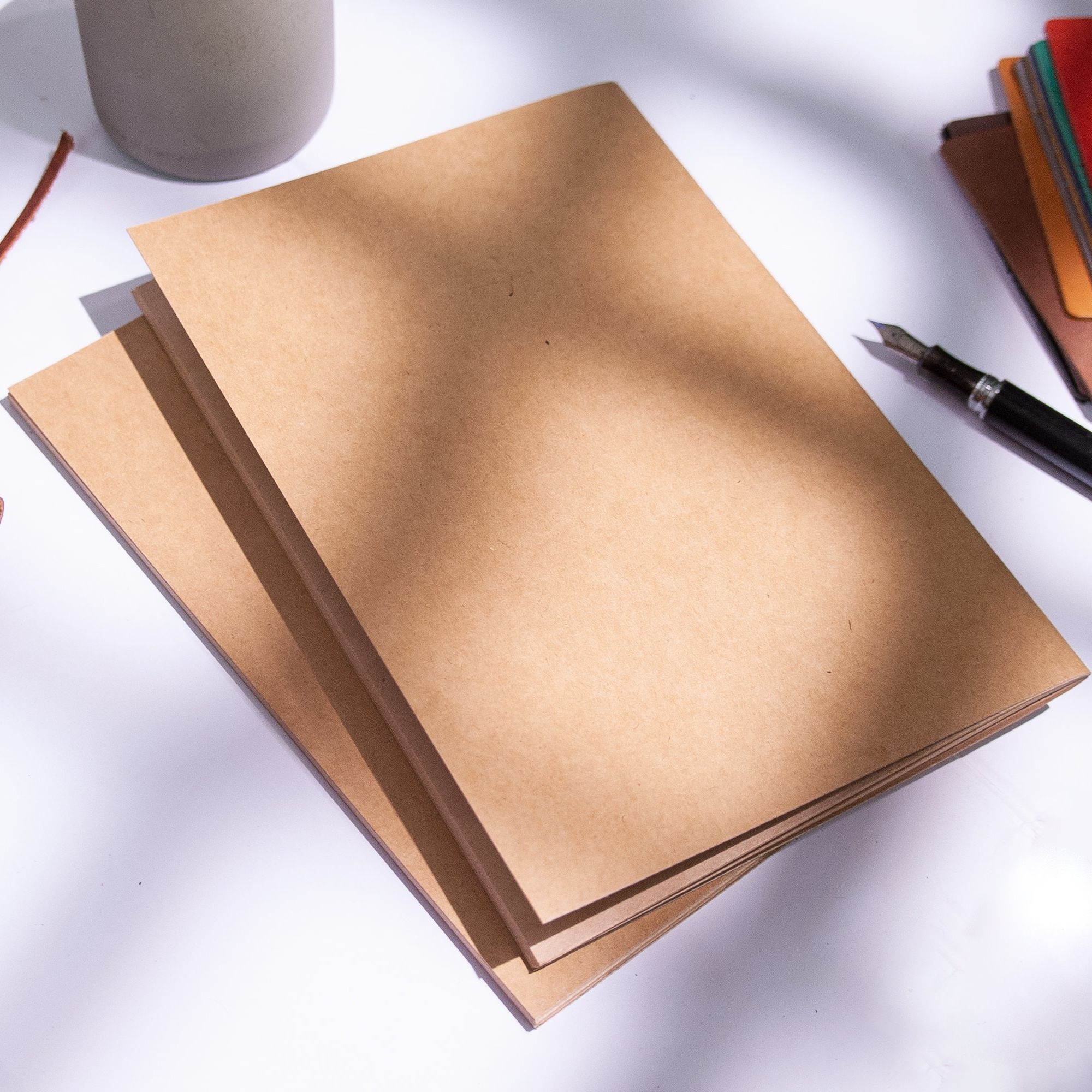 Sổ Tay Bìa Kraf, Lõi Sổ Thay Thế Journal, Size A5, Ruột Trơn, Giấy Ford Natural Trắng/ Kraft Nhật Vàng