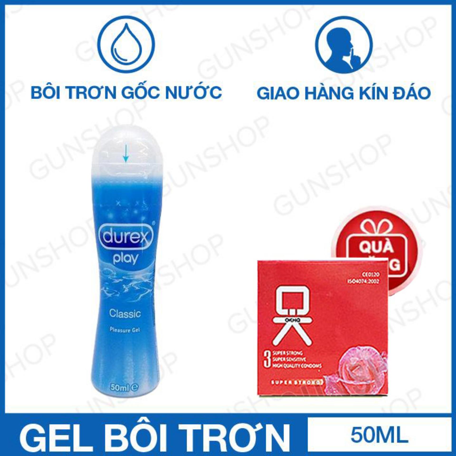 Bộ Gel bôi trơn Thái Lan Durex Classic 50ml + Tặng 1 hộp bao cao su OKHQ Hoa Hông 3s