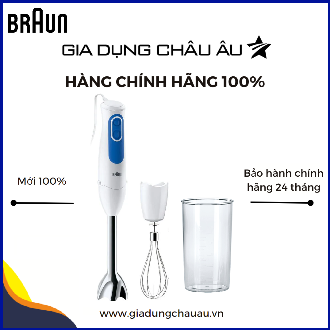 Combo máy xay cầm tay braun mq3000 + smoothie và phụ kiện que cây đánh trứng braun- hàng chính hãng 100% - bảo hành 1 đổi 1 trong vòng 24 tháng