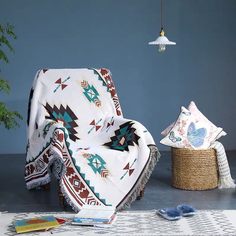 [Flash Sale] Khăn phủ sofa, Thảm Sofa Vintage sử dụng 2 mặt họa tiết Bắc Âu