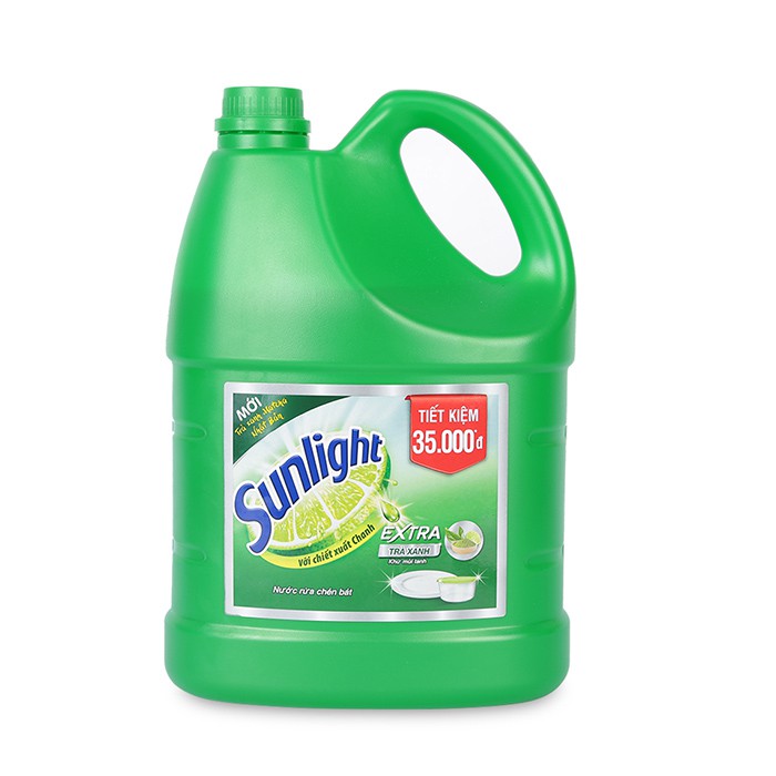 Nước rửa chén Sunlight hương trà xanh can 3.6kg