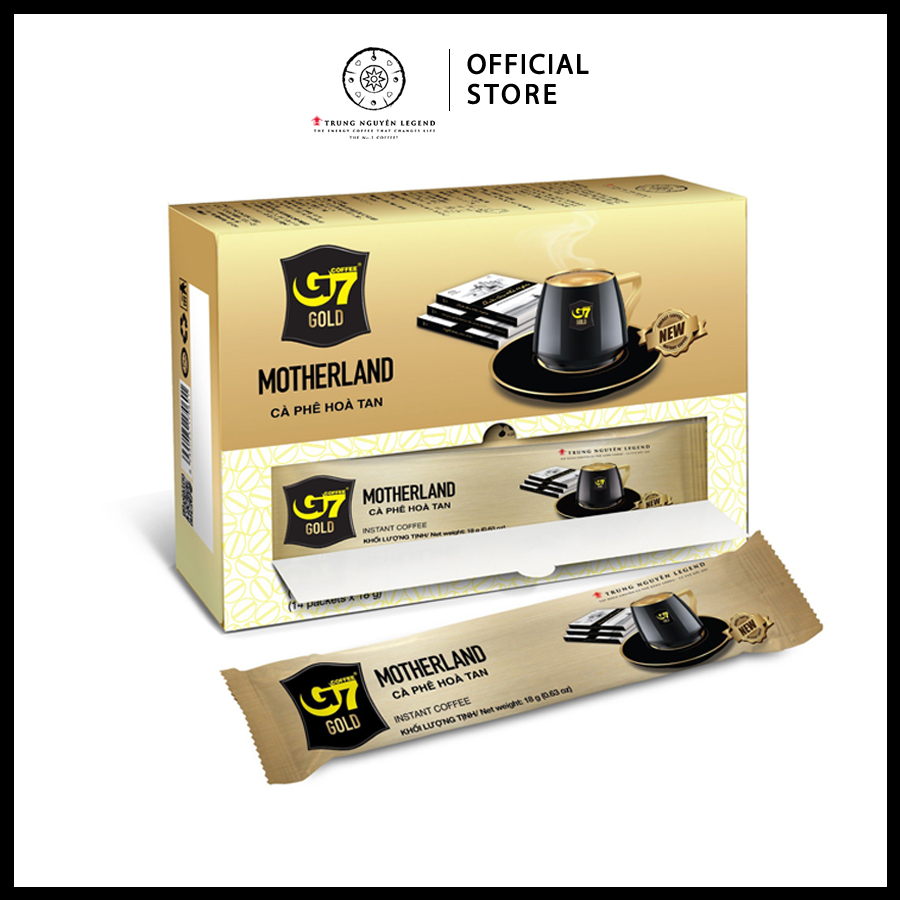 Trung Nguyên Legend - Cà phê sữa hòa tan G7 Gold Motherland - Hộp 14 gói x 18gr