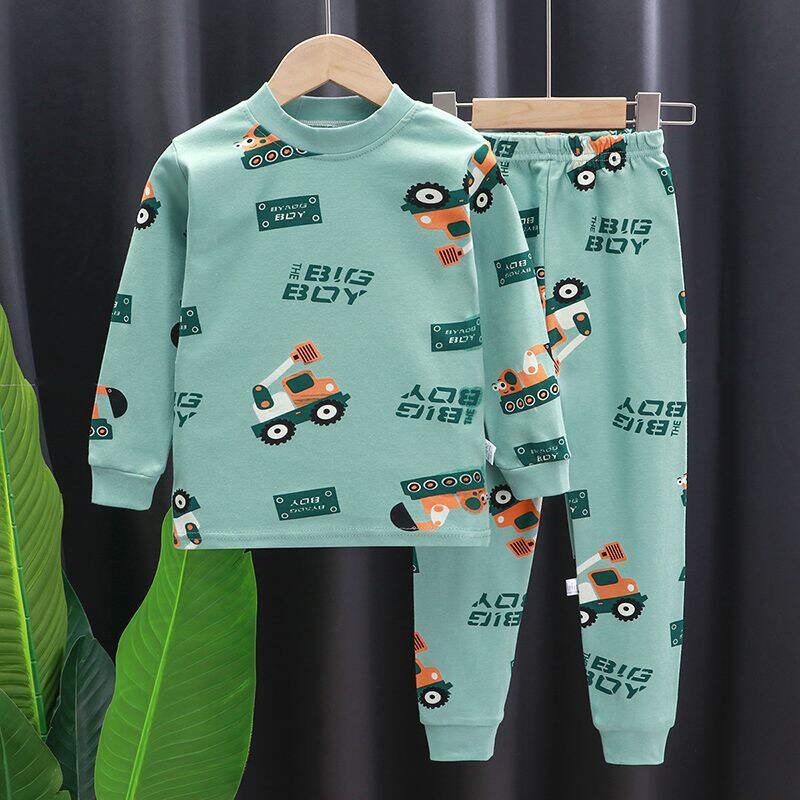 High-end MUJI Pinbalabala Clearance Children's Autumn Clothes and Autumn Pants Sets for Boys and Girls Pure Cotton Thermal Underwear for Medium and Large Children's Home