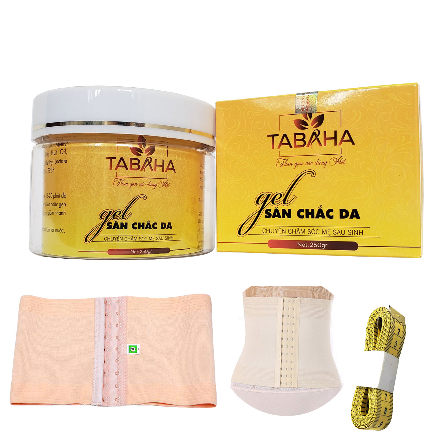 Kem tan mỡ bụng TABAHA 250g giúp giảm mỡ bụng TẶNG Nịt Bụng và Thước Dây