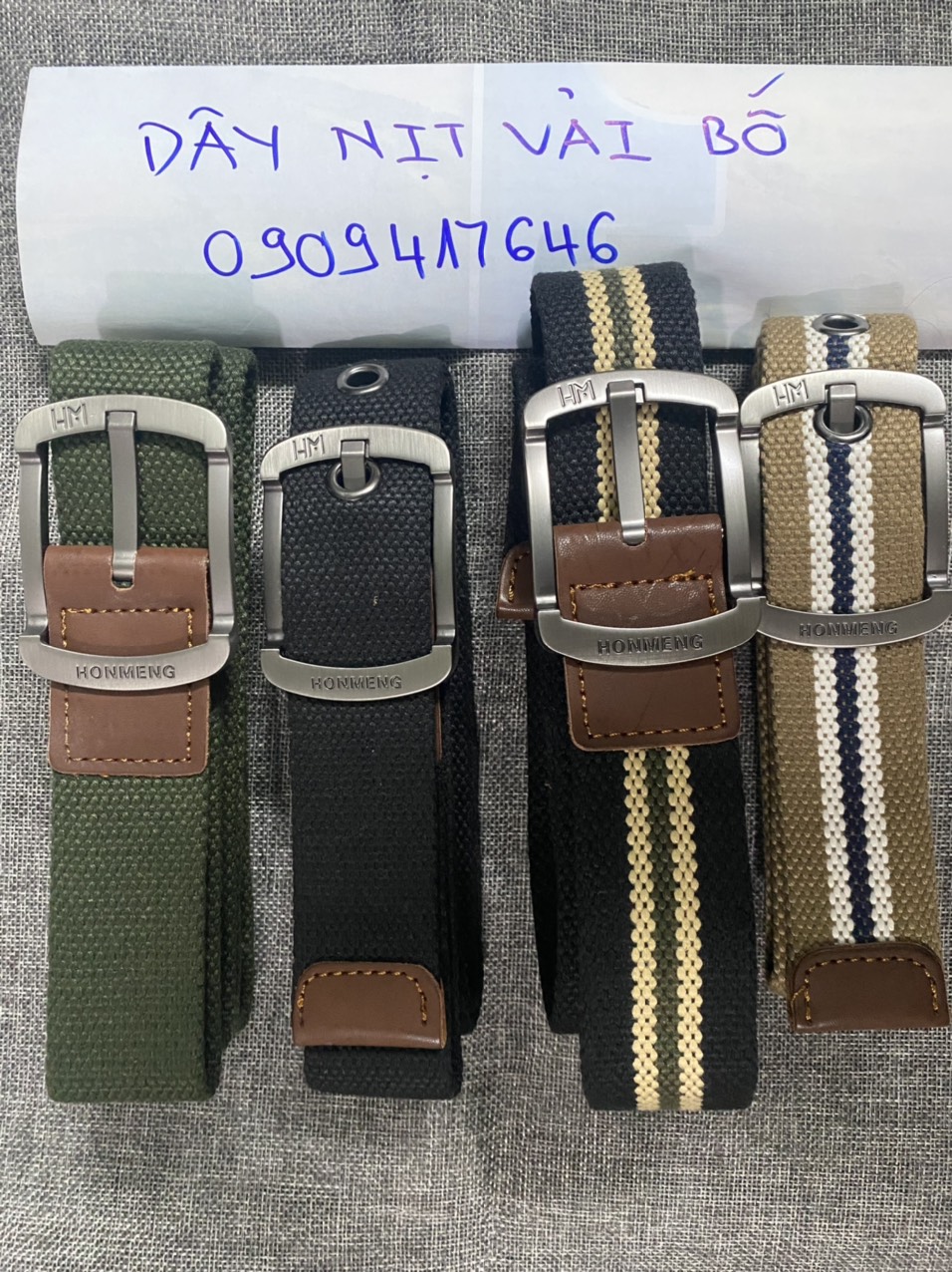 Dây nịt thắt lưng lính xỏ lỗ loại vải bố chắc chắn  tactical belt