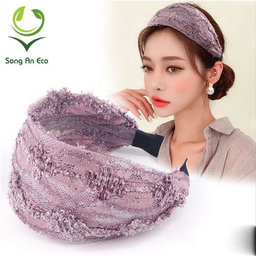 Bờm cài tóc bản to ren hoa dễ thương BN131