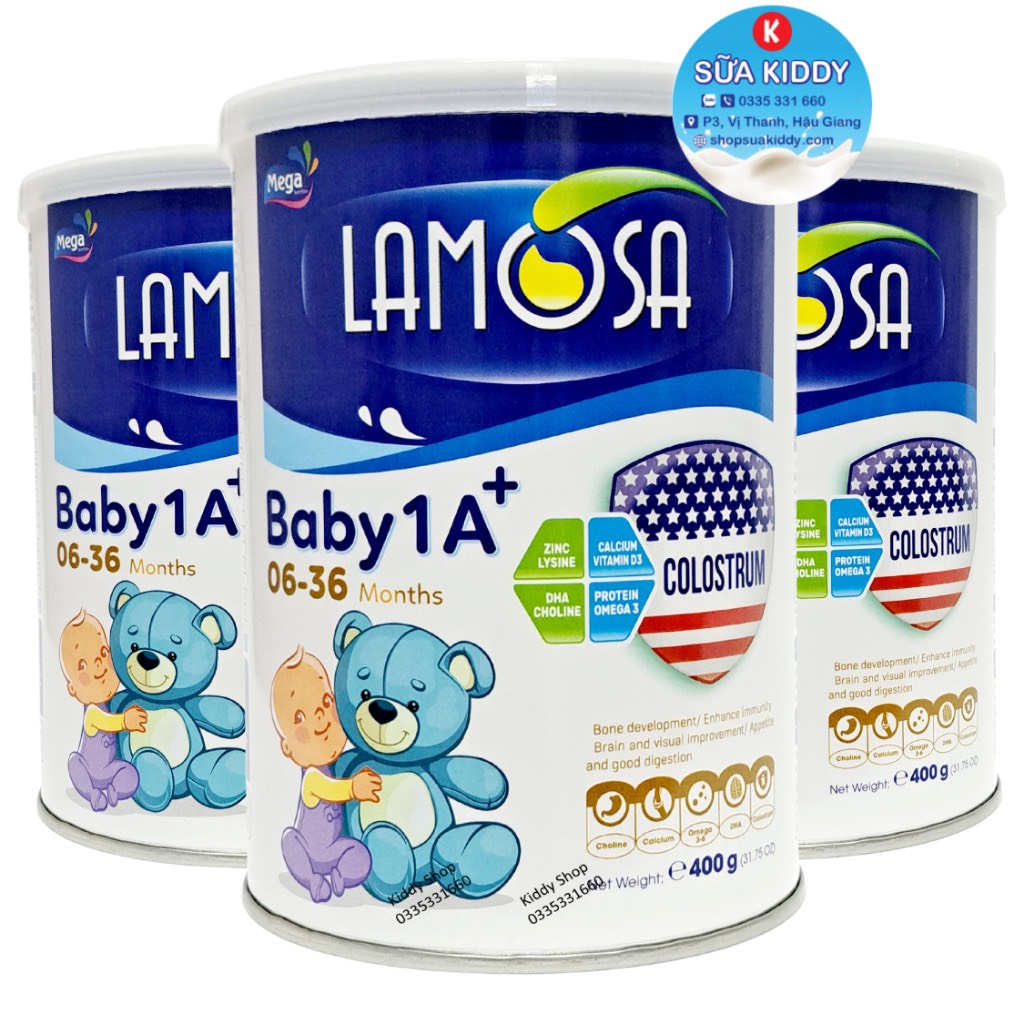 [Hàng xuất khẩu] Sữa bột LAMOSA BABY 1A+ 400g bổ sung sữa non Colostrum cho trẻ từ 6 - 36 tháng tuổi