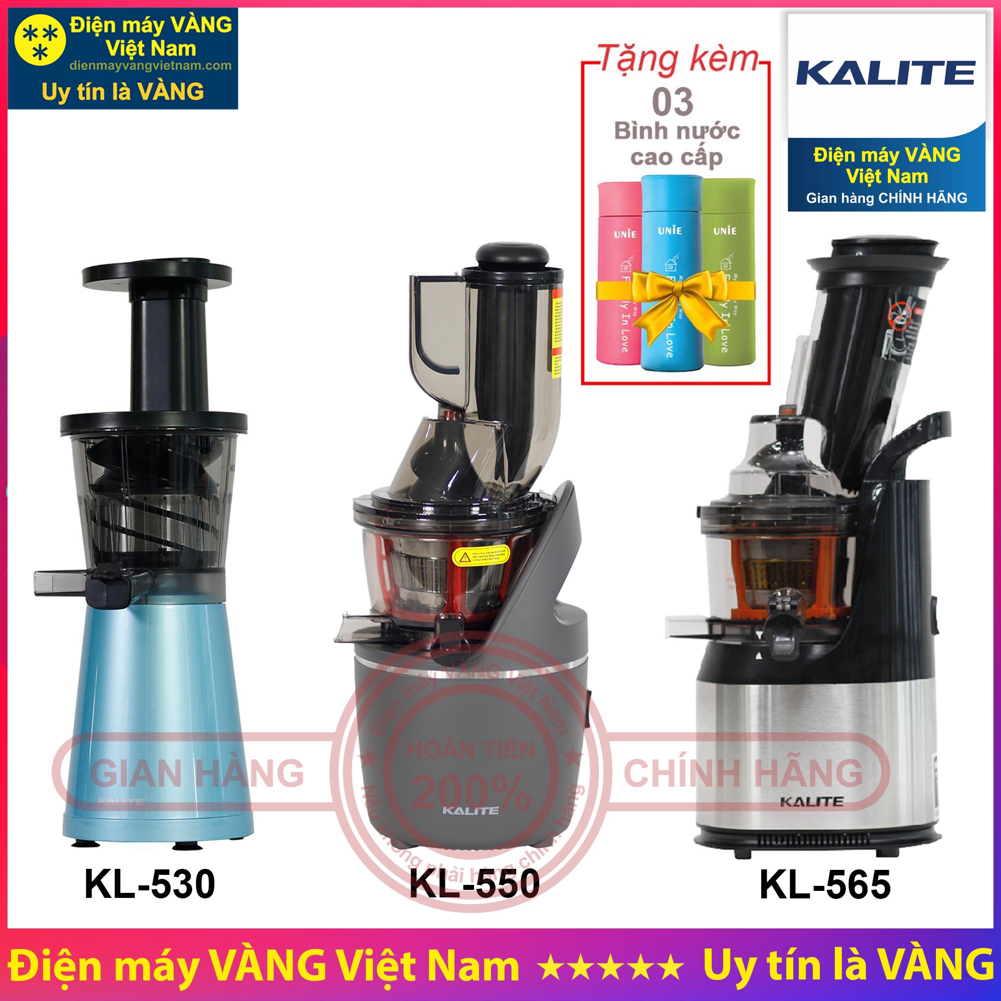 Máy ép trái cây tốc độ chậm kalite kl530 kl550 kl565 - hàng chính hãng