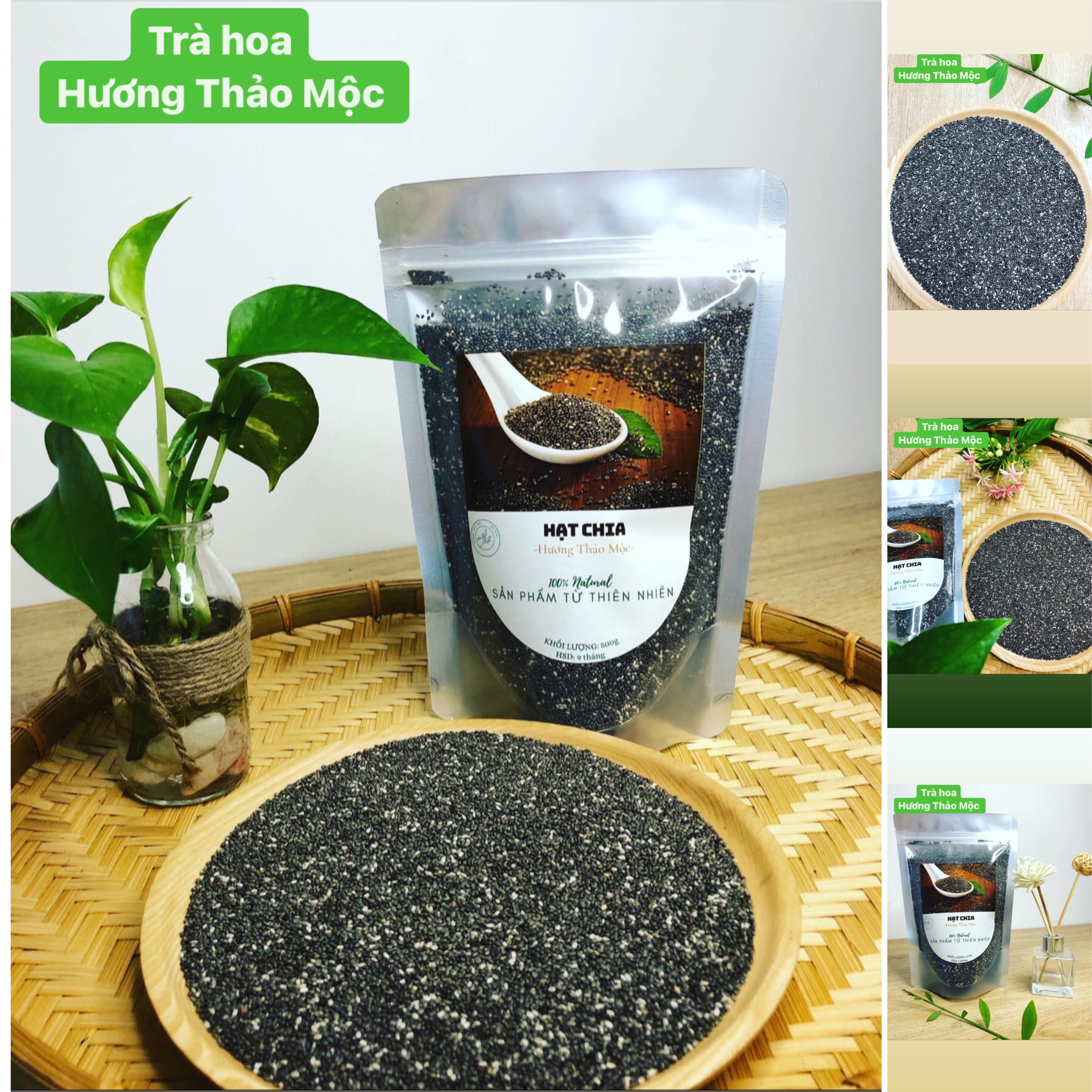 Hạt Chia Úc Tím, Giảm Cân (Nguyên Liệu Chè Dưỡng Nhan, Đồ Uống giải khát) - Hương Thảo Mộc