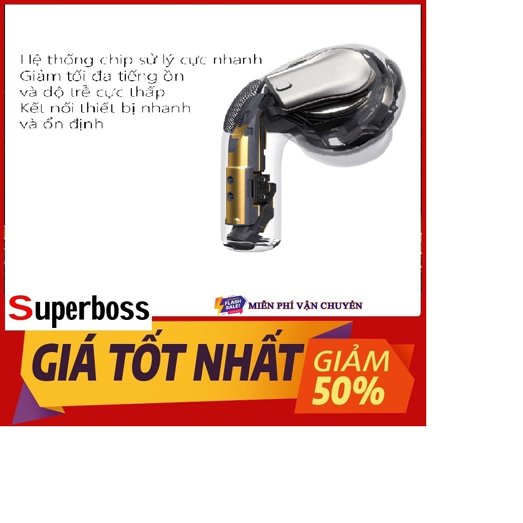 {TẶNG CÁP SẠC ĐA NĂNG} Tai nghe Apple Pro 4 Bluetooth không dây cho điện thoại iPhone, Samsung, Oppo, Xiaomi, Sony, VSmart- tai nghe nhét tai ko dây, superboss 02, kiểu dáng thể thao, bluetooth 5.0, cảm biến vân tay