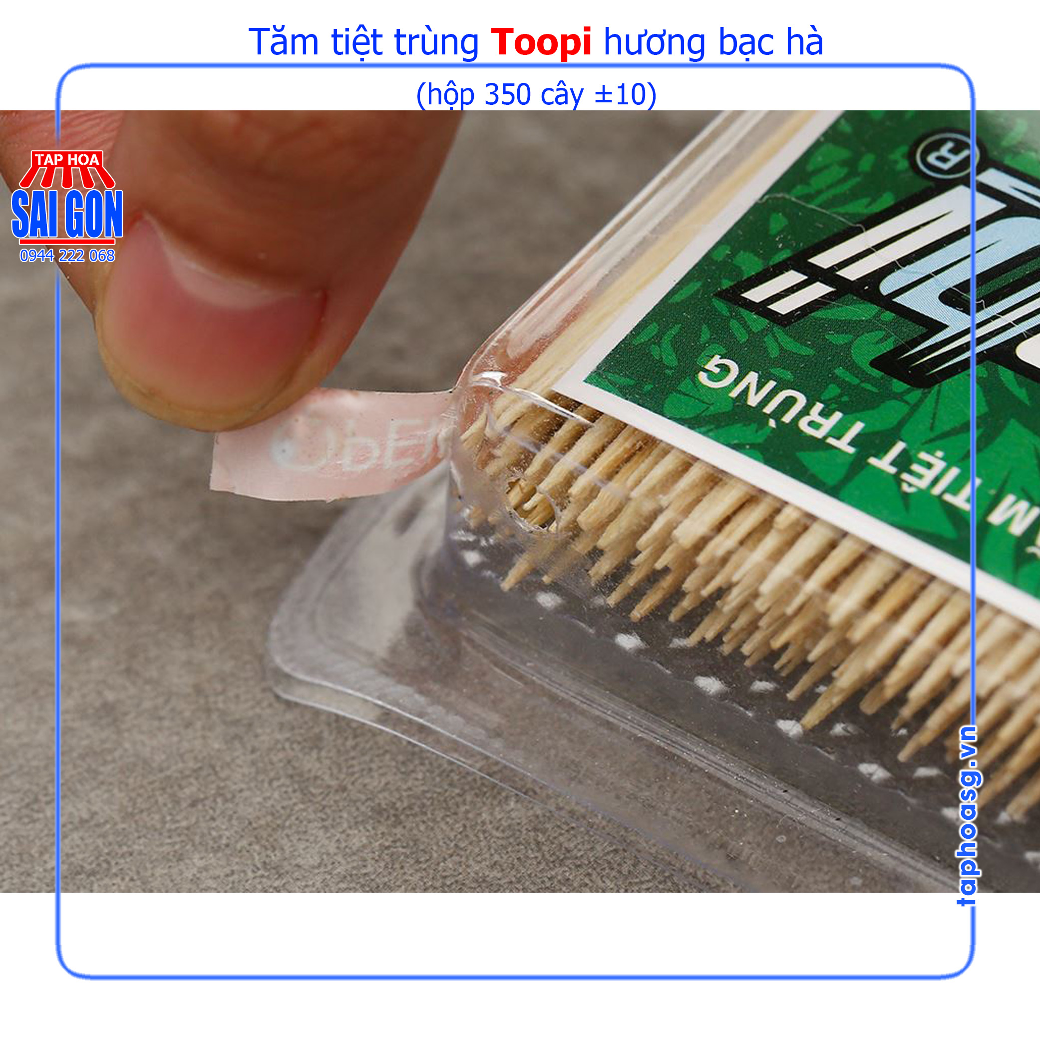 Tăm tiệt trùng hương bạc hà, quế, cam hộp 350 cây