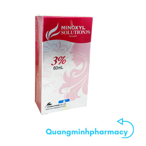Xịt kích thích mọc tóc minoxyl solution 3% hỗ trợ ngừa rụng tóc và hói - lọ 60ml