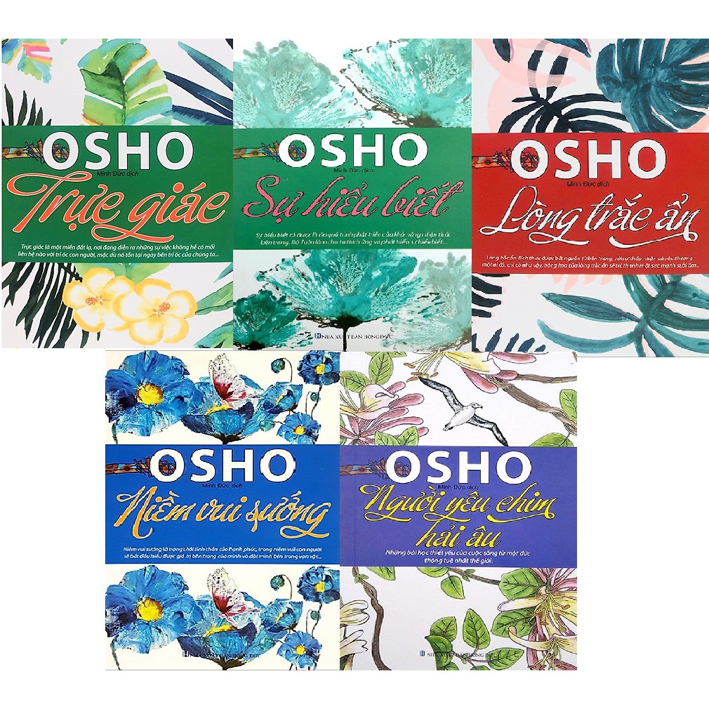 Sách - Combo 5 Cuốn Của Osho: Trực giác + Sự hiểu biết + Lòng trắc ẩn + Niềm vui sướng + Người yêu chim hải âu.
