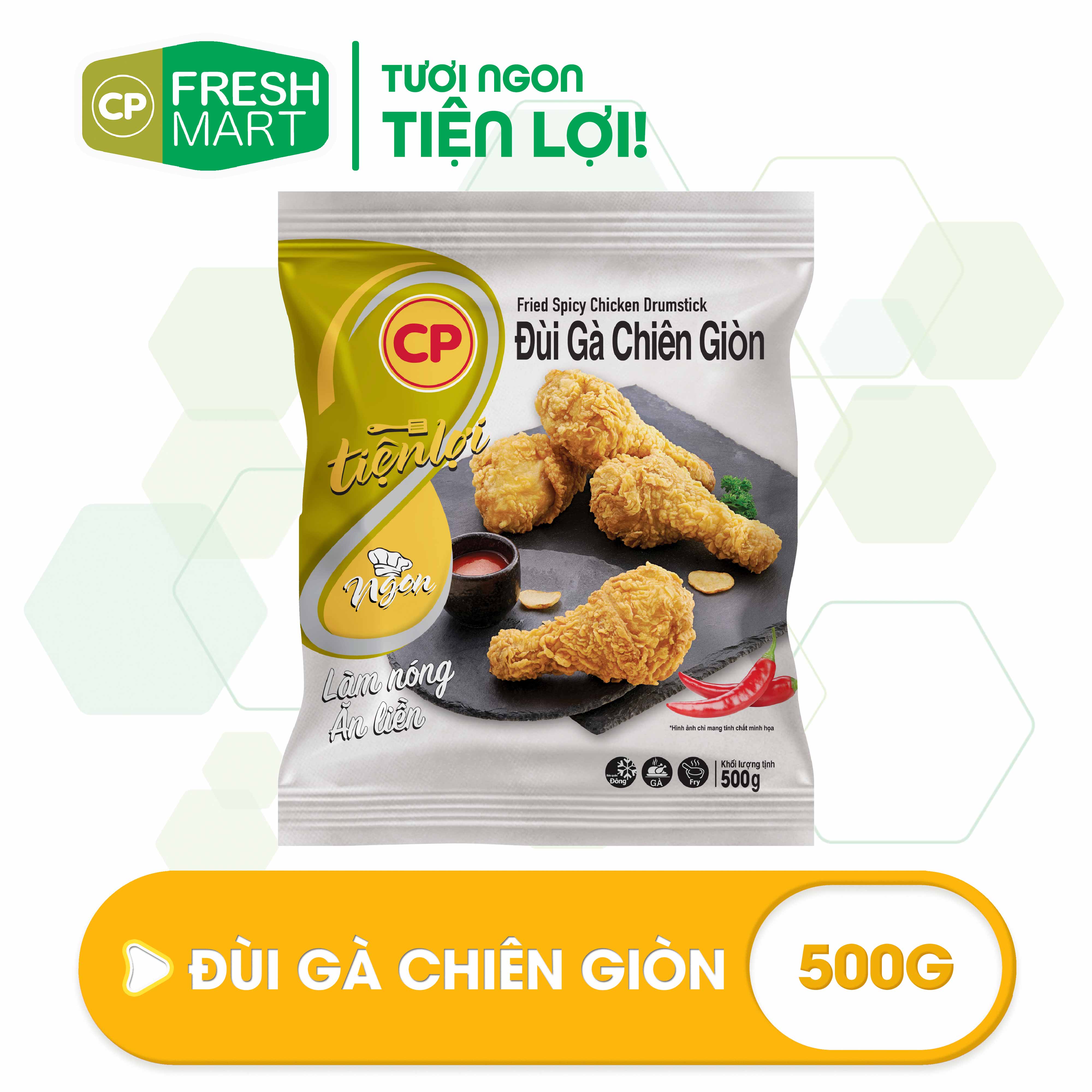 Đùi Gà Chiên Giòn CP 500g - Gà Rán CP Foods - Thơm ngon tiện lợi