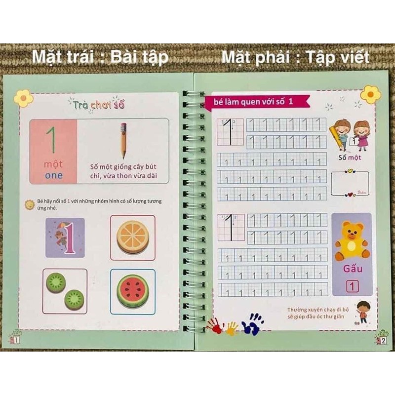 Bộ Tô Thần Kỳ Sử Dụng Mãi Mãi Luyện Chữ Số Bộ 2 Quyển