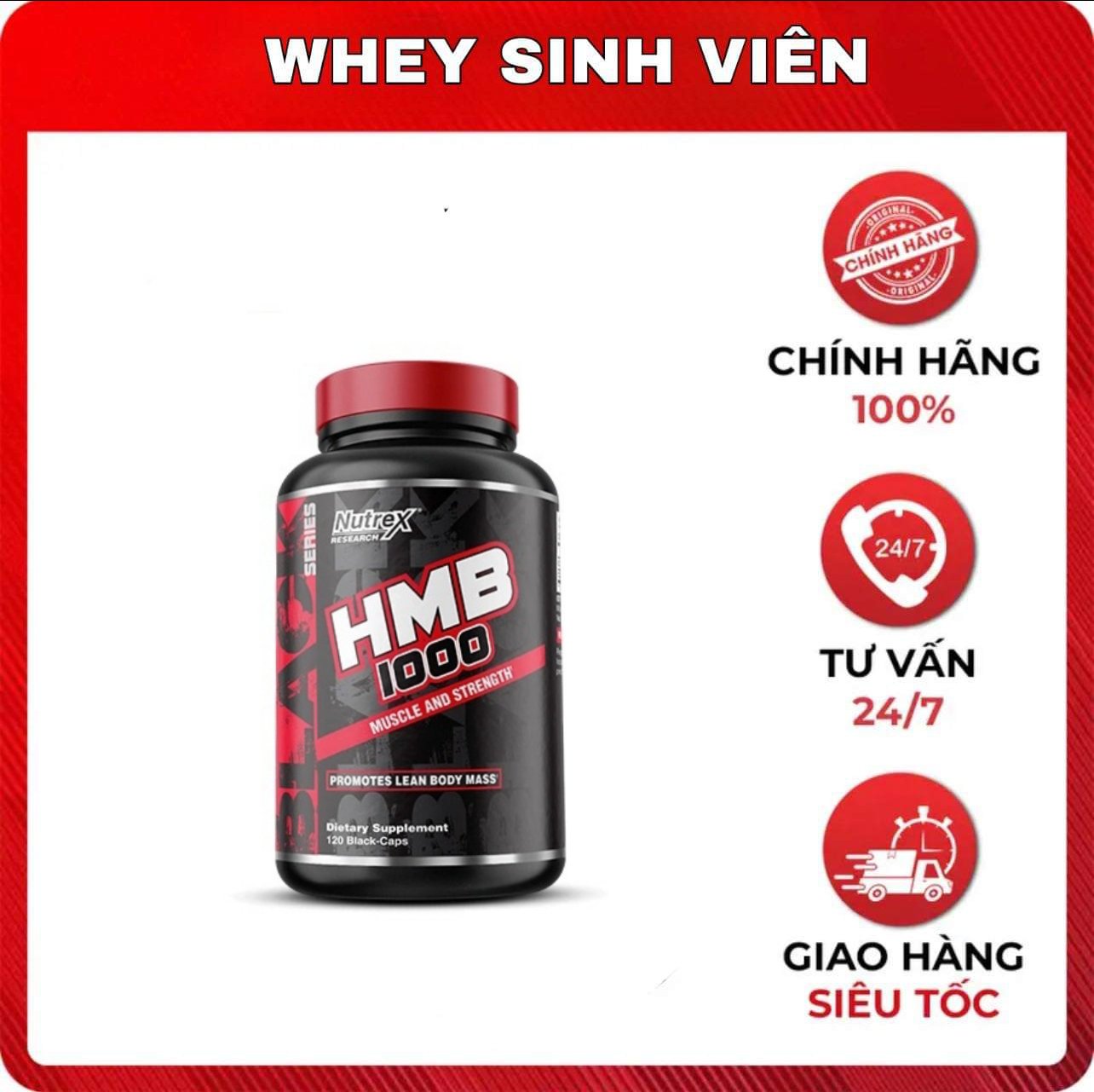 Thực Phẩm Hỗ Trợ Phát Triển Cơ Bắp Nutrex Hmb 1000 120 Viên