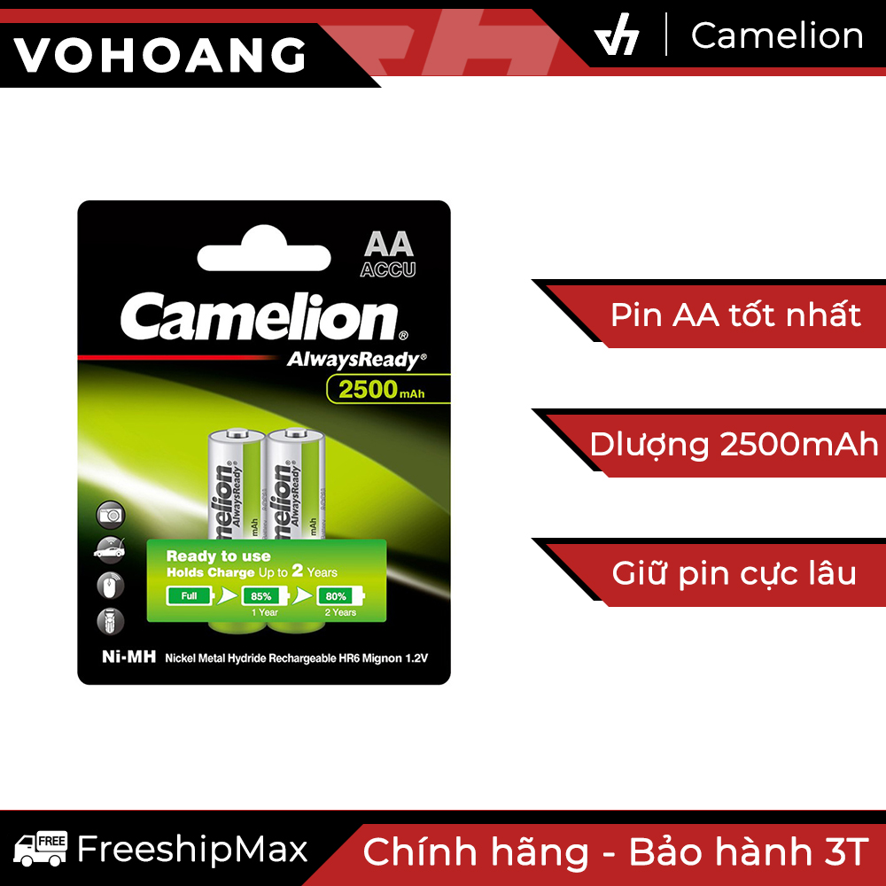 Pin sạc camelion aa 2500mah - camelion aa alwaysready ni-mh rechargeable