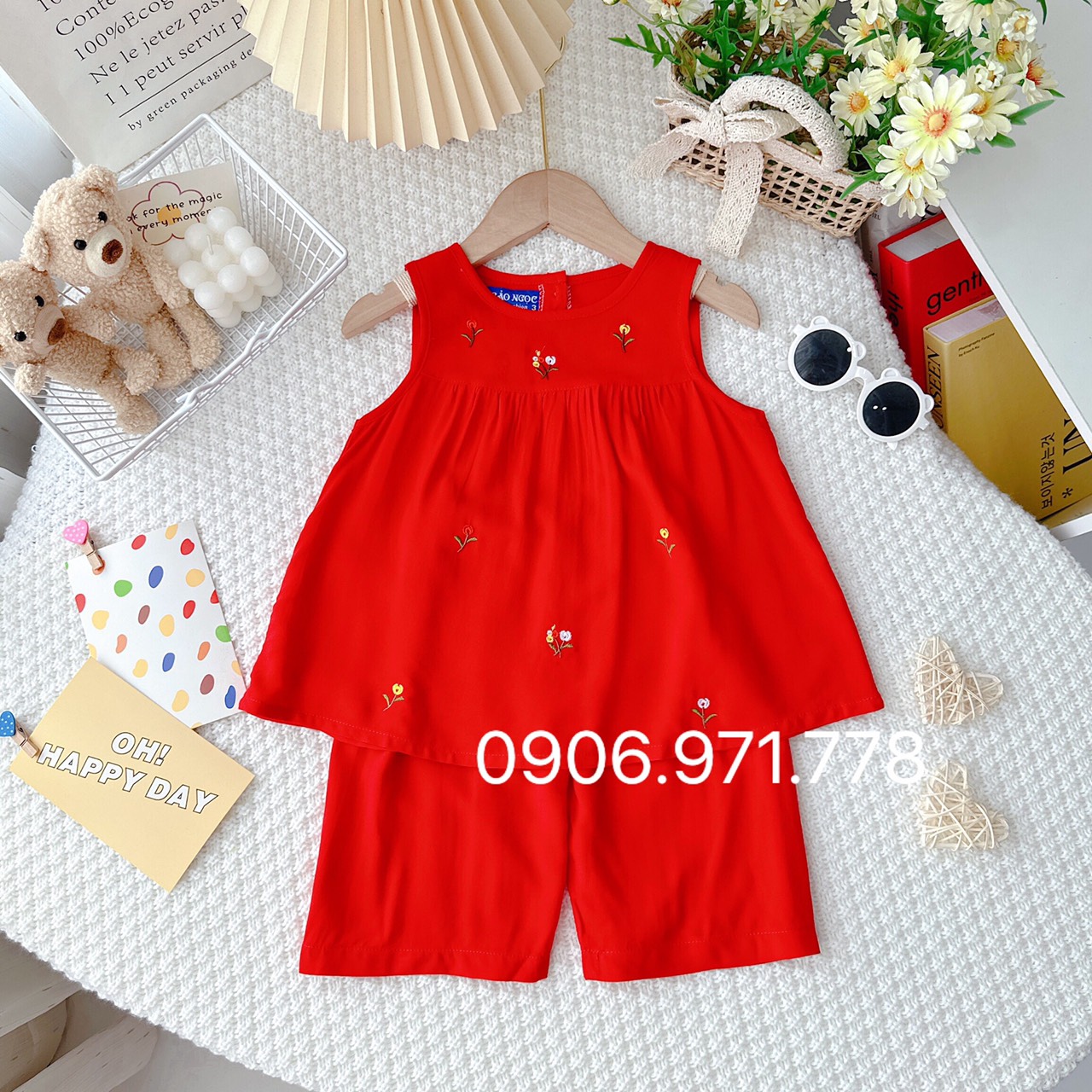 [HCM] Bộ tole lửng sát nách Thương hiệu Bảo Ngọc cho bé gái từ 7-23kg. Chất vải Việt Thắng mềm mịn, thấm hút mồ hôi cực tốt. - 5