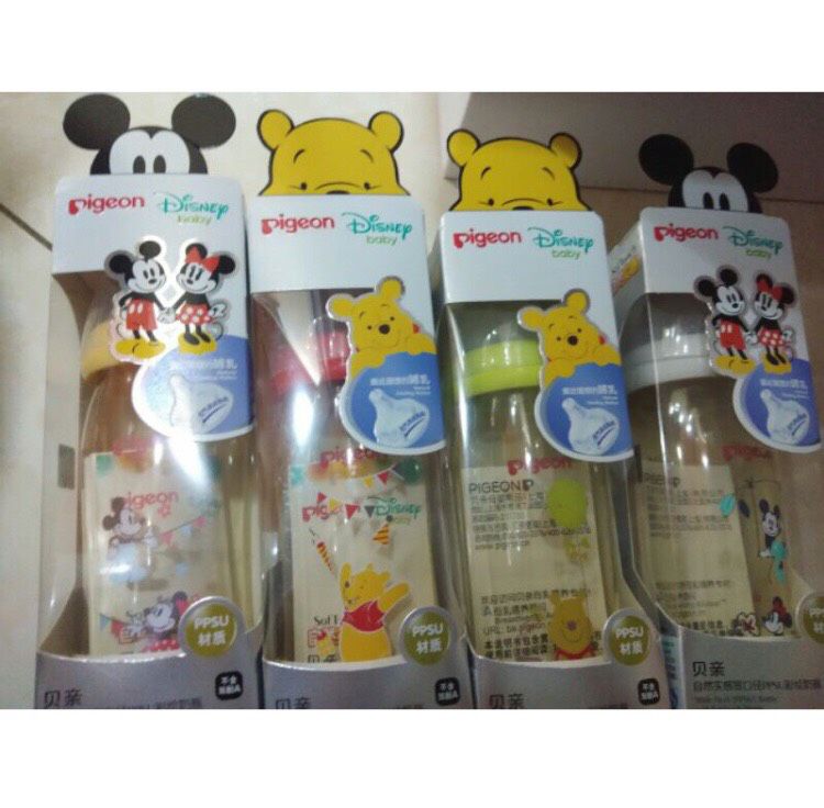 Bình sữa pigeon cổ rộng SofTouch nhựa giầy ppsu 240ml núm size M