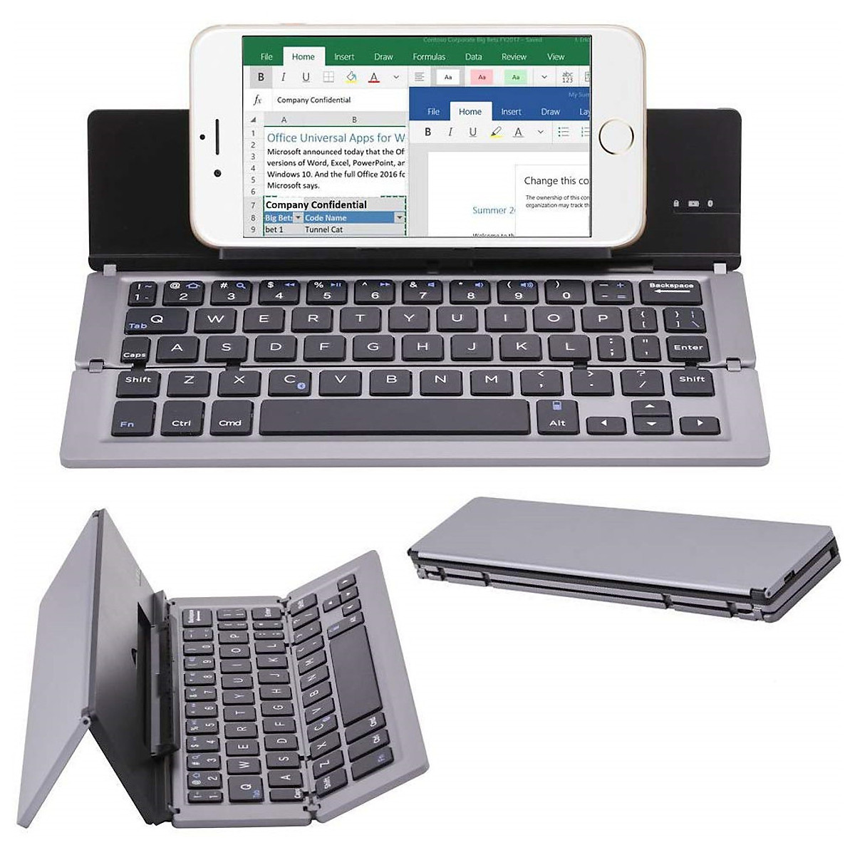 (HÀNG HOT) Bàn Phím Bluetooth Không Dây Folding Keyboard F18 Gấp Gọn Dùng Cho Máy Tính Bảng / Điện Thoại Và Các Thiết Bị Khác, Thiết Kế Thông Minh, Dung Lượng Pin Lớn, TƯơng Thích Với Hệ Điều Hành IOS / Android / Windows, Thuận Tiện Mang Đi Mọi Nơi, Kết N