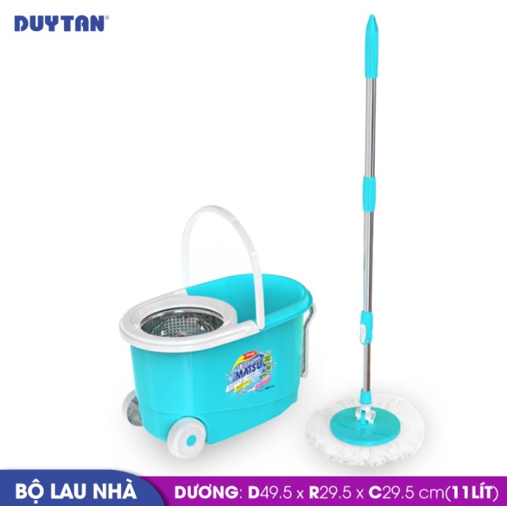 Bộ lau nhà nhựa DUY TÂN 11 lít có bánh xe (49.5 x 29.5 x 29.5 cm) - 04025 - Giao màu ngẫu nhiên