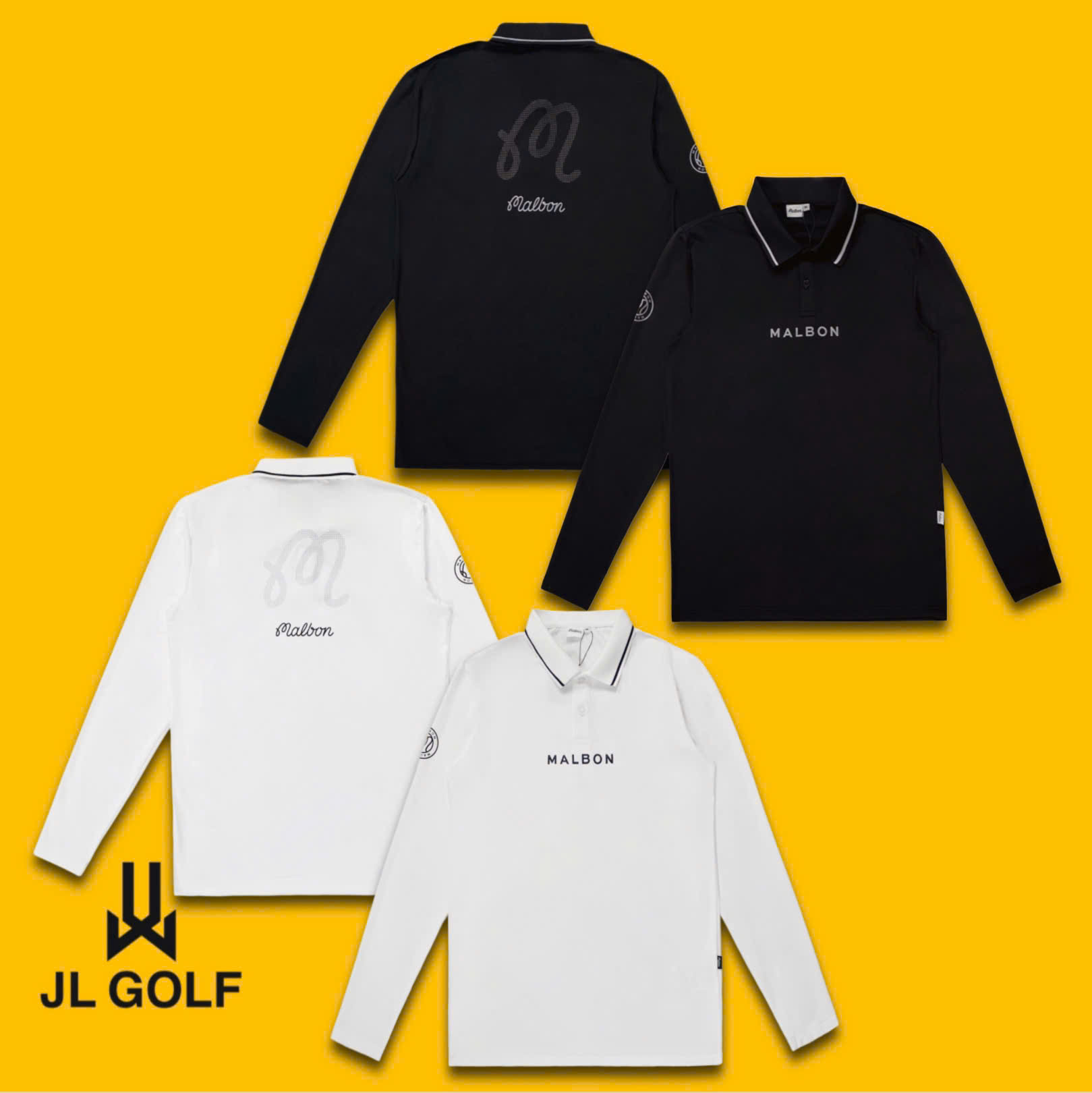 Áo polo tay dài golf Malbon, áo golf nam malbon thời trang