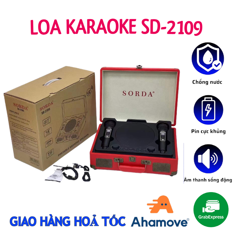 Loa Karaoke Bluetooth SD-2109 Thiết Kế Va Li Sách Tay