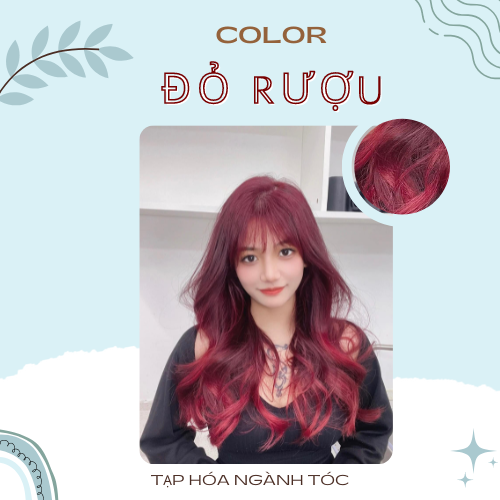 Set Nhuộm tóc màu Đỏ Vang + kèm trợ nhuộm