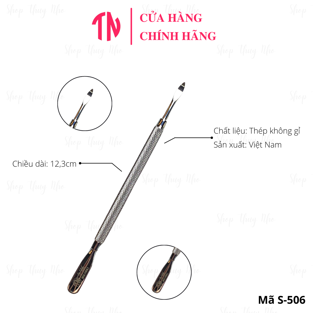 Sủi đẩy da, sủi da 2 đầu thép không gỉ S-506 Shop Thuý Nhỏ dụng cụ làm móng tay chuyên nghiệp