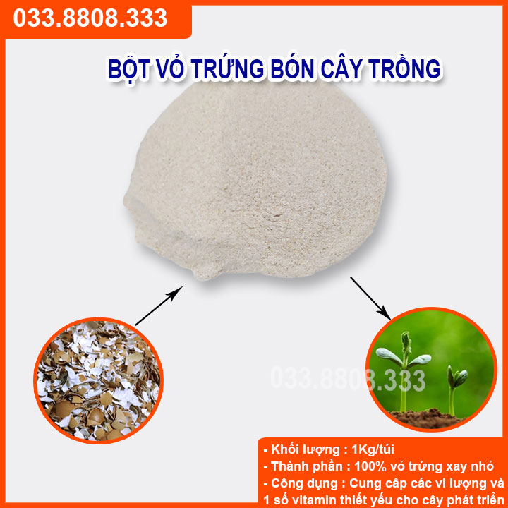 3kg Bột Vỏ Trứng Gà Nhật Bản Bổ Sung Canxi Giúp Cây Khỏe Mạnh Chống Rụng Hoa Quả