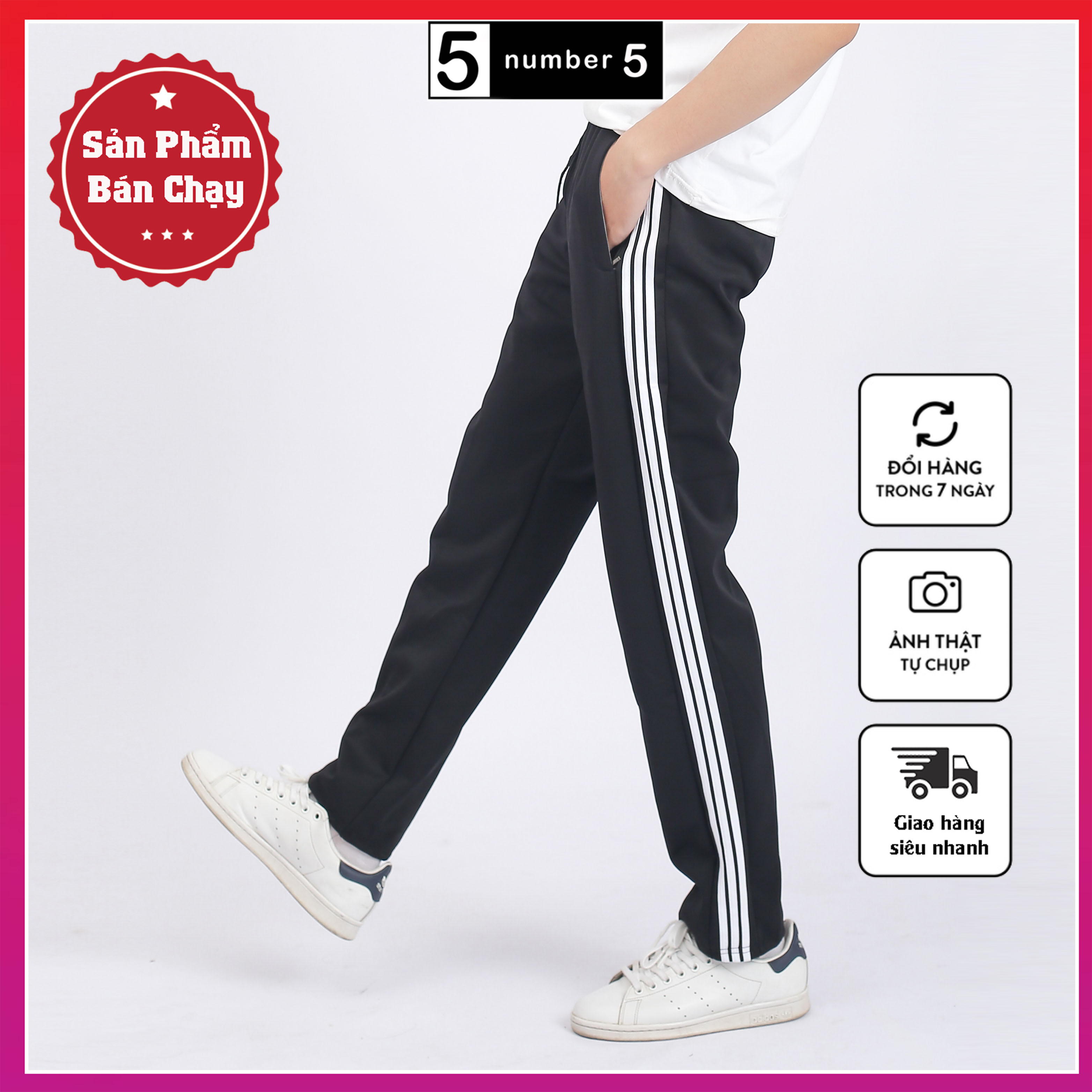 Quần Thể Thao Nam 3 Sọc Nỉ Dày Dặn Co Giãn Ống Suông ,Ống Bo [Q3S]