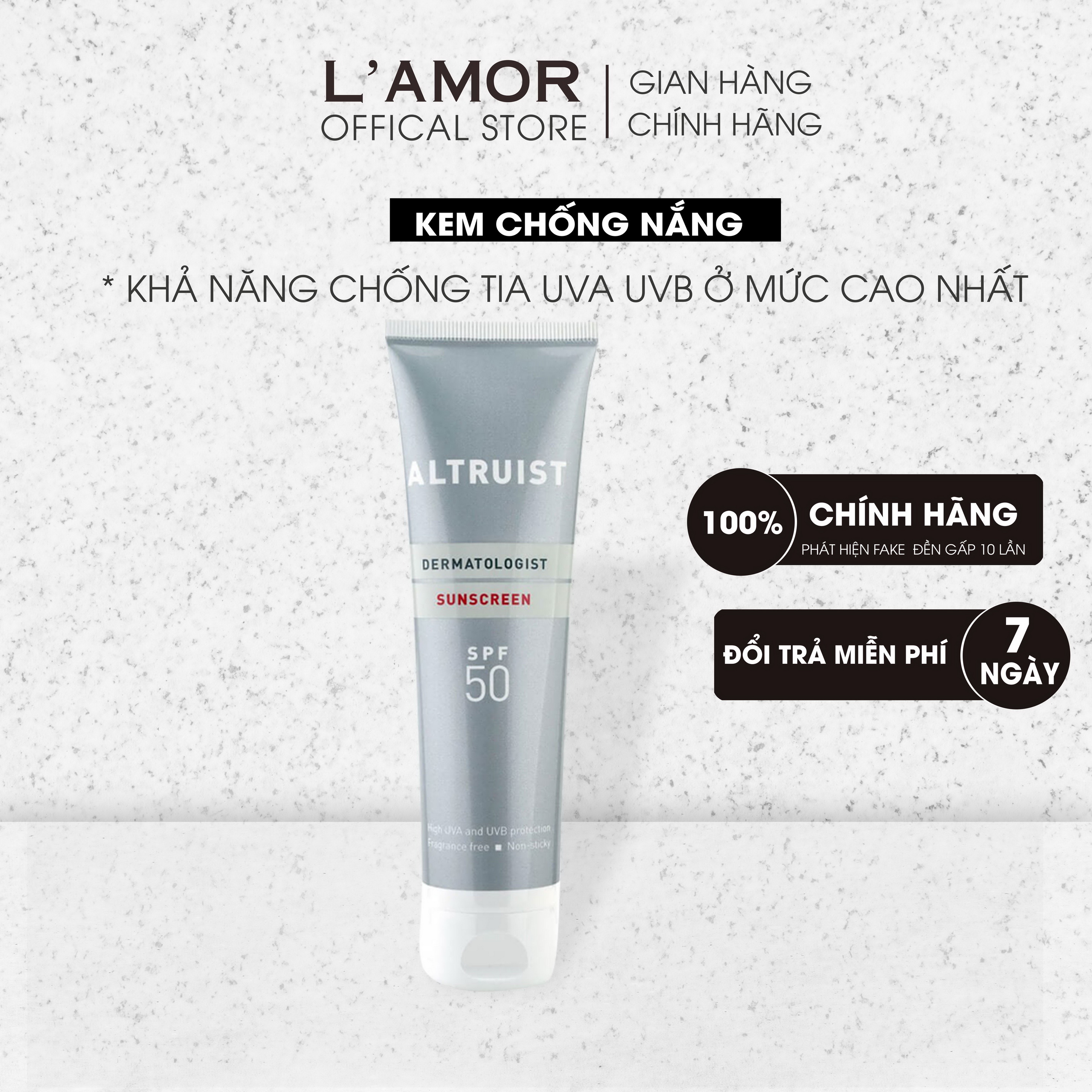 Kem chống nắng Altruist Dermatologist Sunscreen SPF 50 100ml