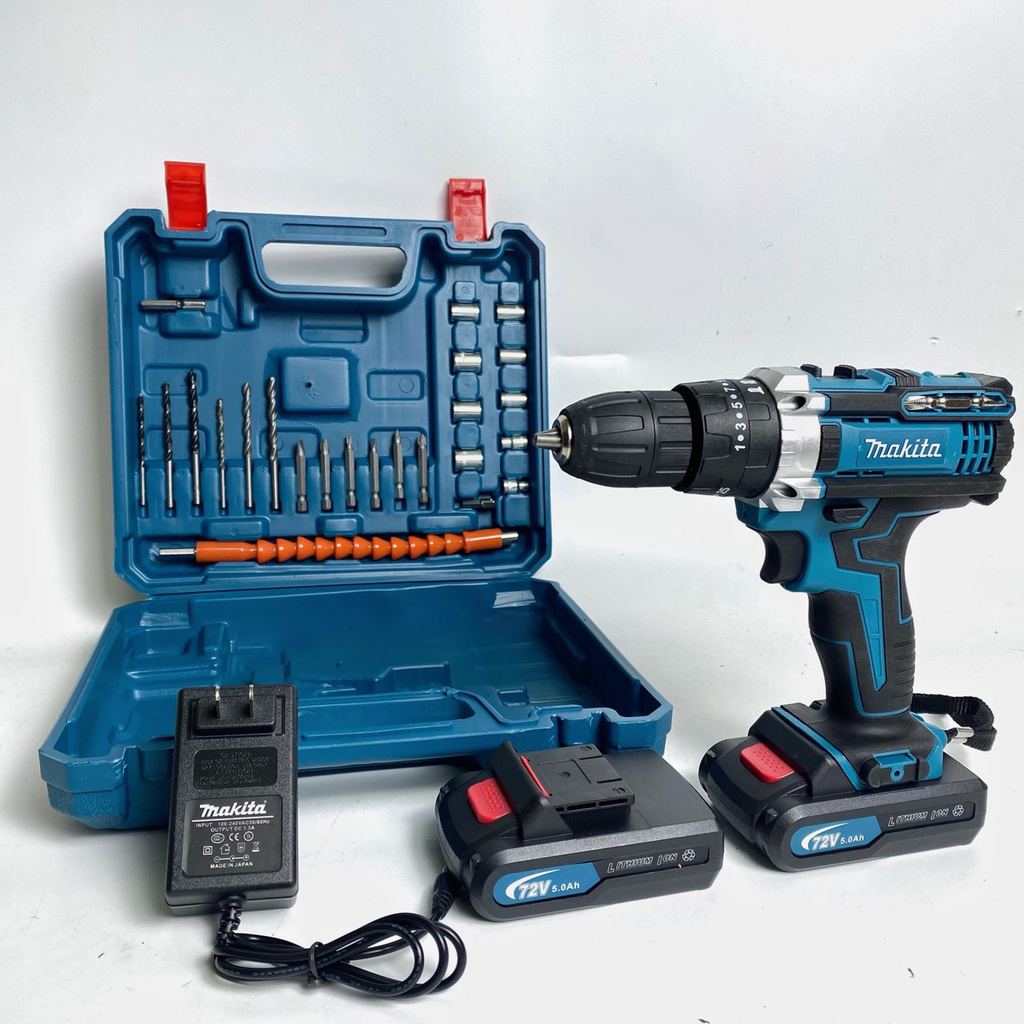 Máy khoan pin Makita 72V - Máy bắn vít Makita 72V tặng kèm 24 chi tiết cao cấp