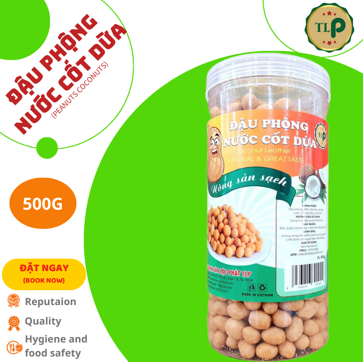 Đậu phộng cốt dừa tân lộc phát hũ 500g