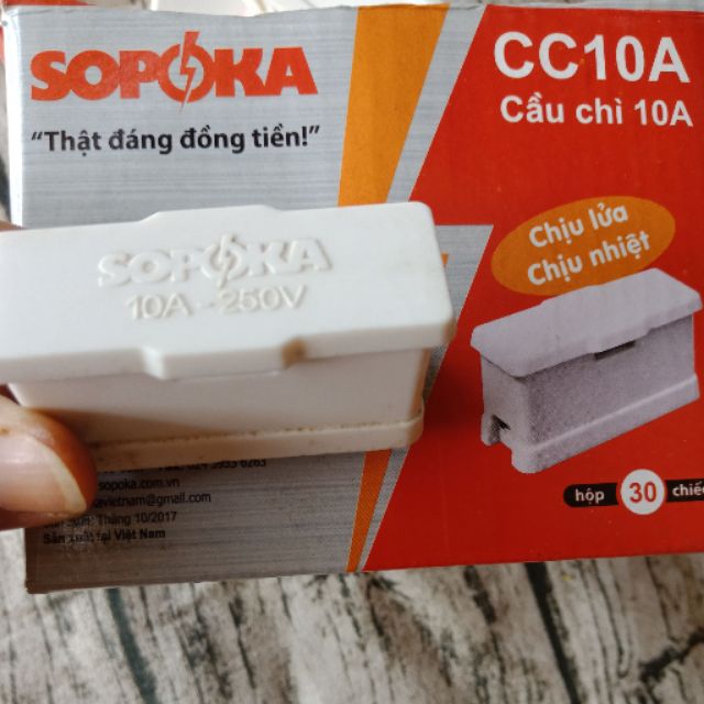 Cầu chì nhựa nổi sopoka 10a-250v
