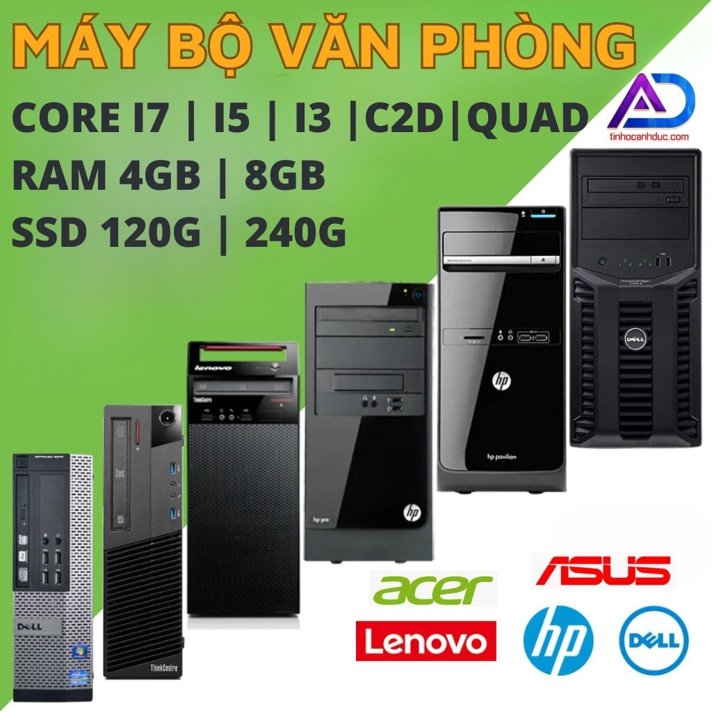 Siêu Sale Máy tính để bàn DELL HP LENOVO ASUS ACER core i7 i5 i3 i2 ram 4GB 8GB SSD 120G SSD 240G tặng USB WIFI kết nối mạng không dây