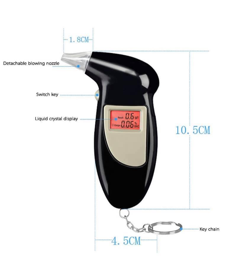 Máy đo nồng độ cồn mini cầm tay-Đo chính xác nồng độ cồn trong cơ thể-Tuyệt đối an toàn
