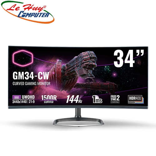 [Trả góp 0%]Màn hình cong Cooler Master GM34-CW2 34Inch VA 2K 144Hz chuyên game