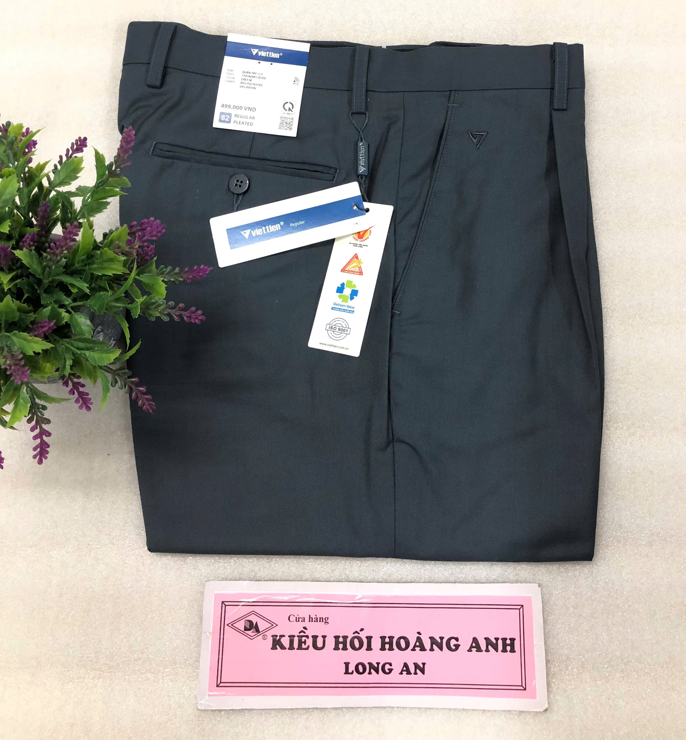 Quần Vải Nam VIETTIEN 1Ly màu GREY -KHHA- 1T4746